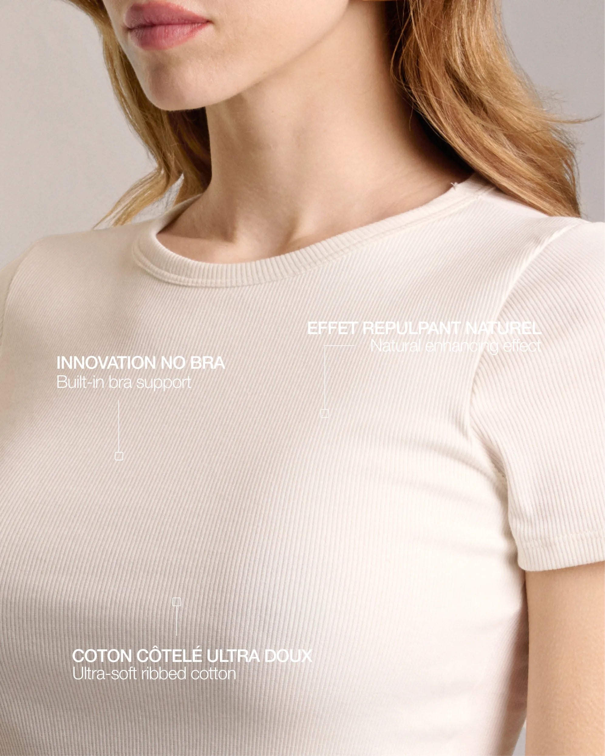 Tee-shirt Coton Côtelé - Off White