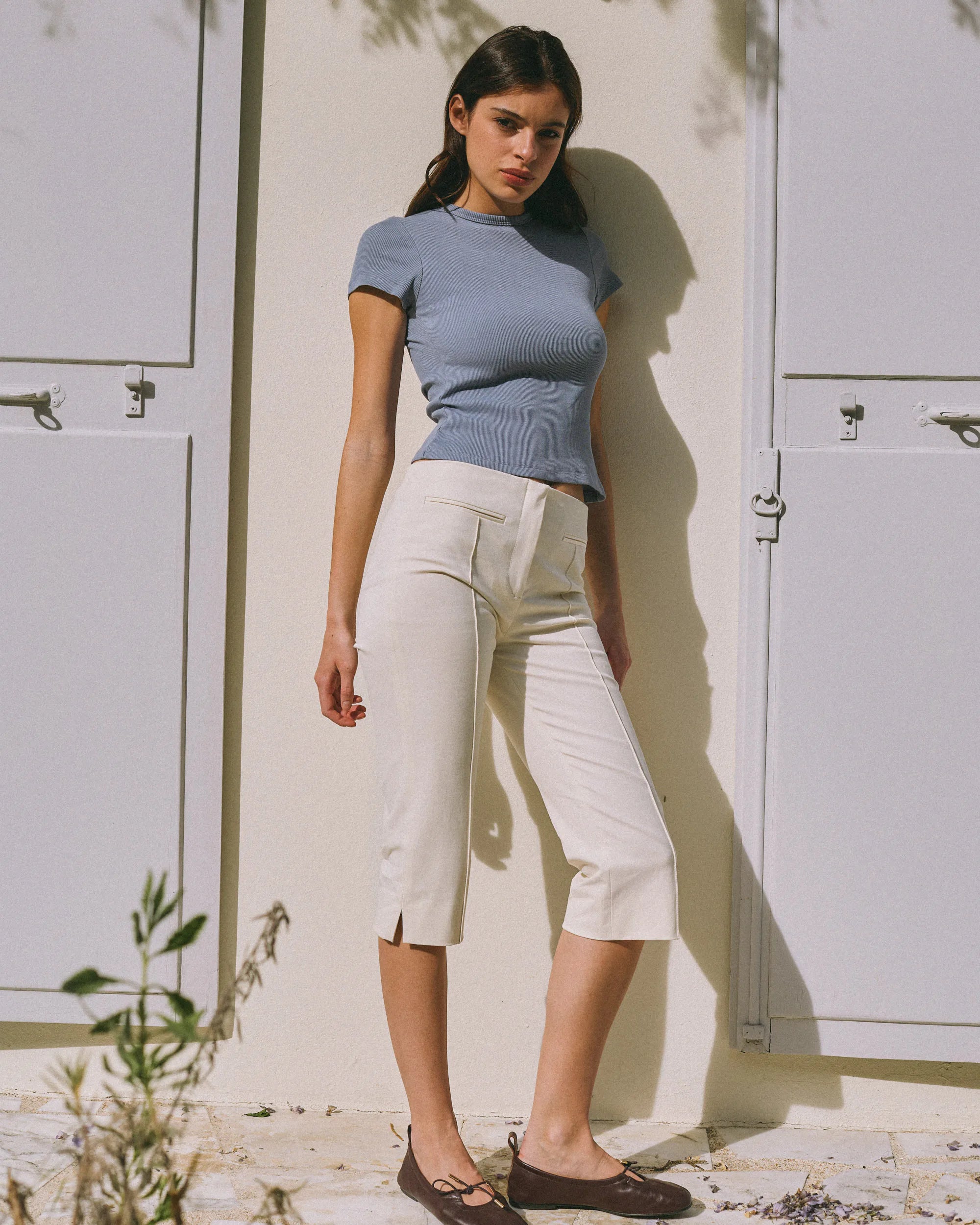 Tee-shirt Coton Côtelé - Smoke Blue