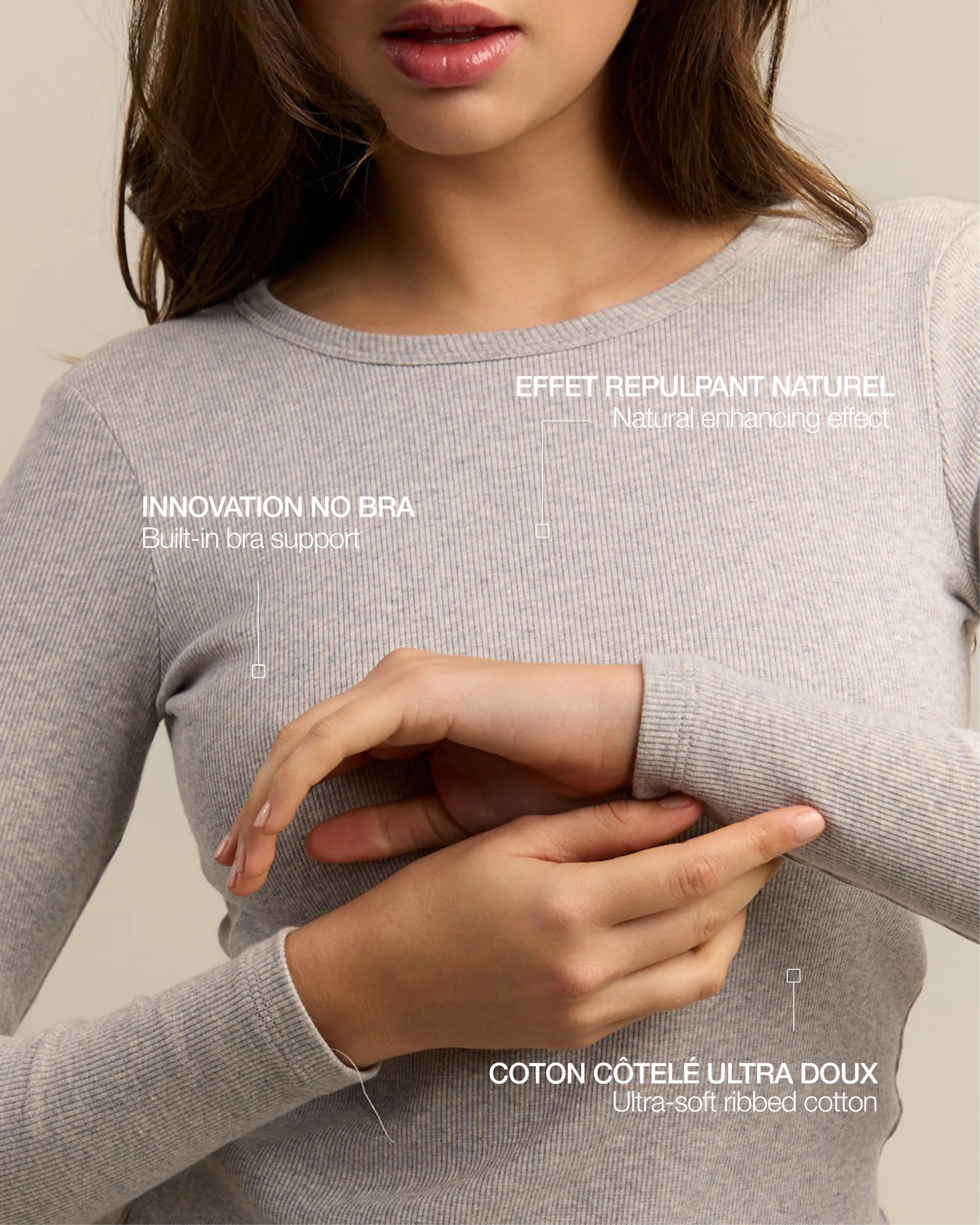 Ribbed Cotton Long Sleeve Tee-shirt