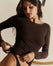 Top Col Bateau Manches Longues  - Mocha