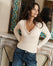 Top Décolleté Manches Longues  - Ivory