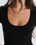 Deep Neck Cotton T-Shirt No Bra - Dark