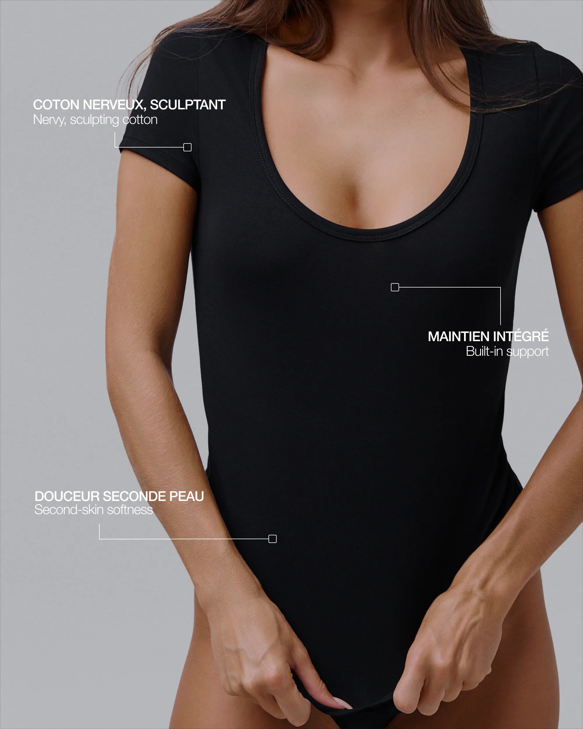 Tee-Shirt Décolleté Coton No Bra - Dark