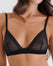 Soft Mesh Deep V Bra - Dark