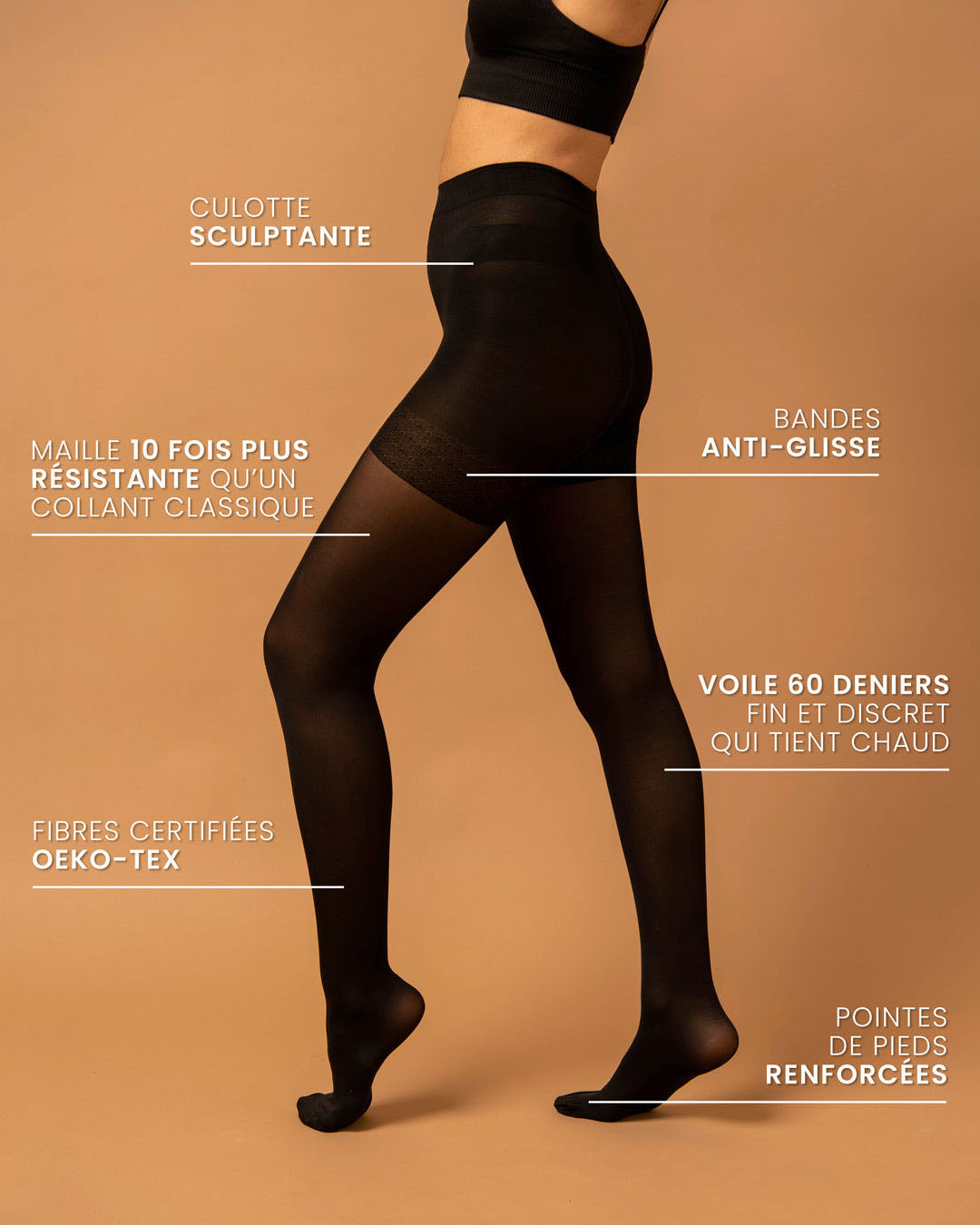 collant shorty sculptant 60 deniers