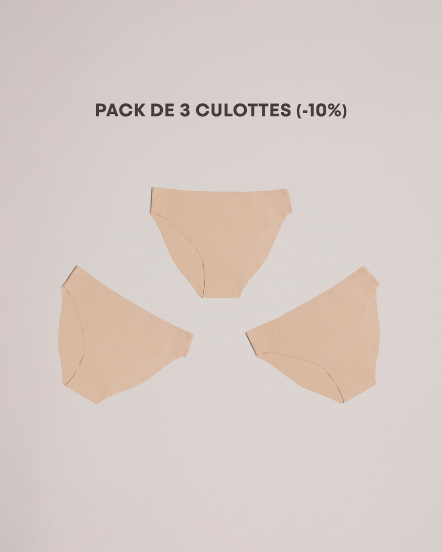 culottes invisibles beige clair